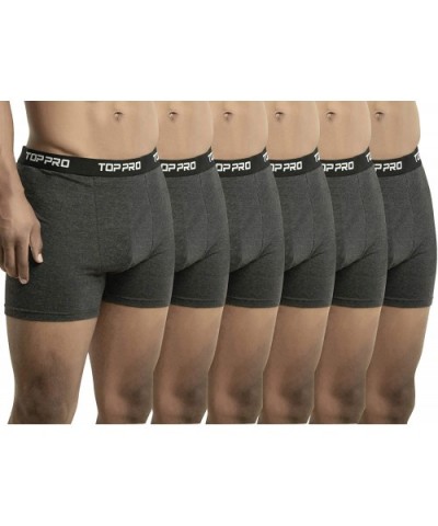 Men's Pack of Top Pro Waistband Stretch Boxer Briefs - Trunks - 6-pack - Heather Charcoal - CB18DHC5YUW $35.31 Boxer Briefs