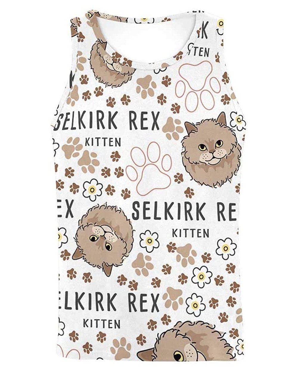 Men's Muscle Gym Workout Training Sleeveless Tank Top Selkirk Rex - Multi1 - CA19DLNAEW0 $46.41 Undershirts