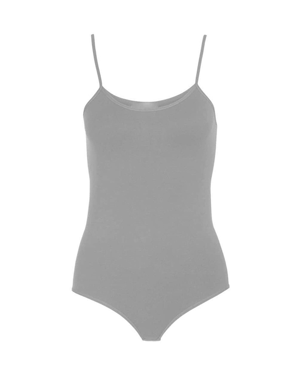 Women's Sleeveless Sexy Leotard Cami Racker Bodysuit - Grey - C712DB67K7H $18.05 Shapewear