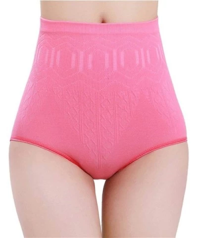 Soft Cotton Underwear Panties Sexy Womens High Waist Tummy Control Body Shaper Briefs Slimming Pants - Hot Pink - C718W78N8Y8...