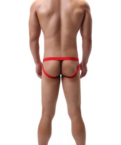 Mens Sexy Micro Mesh Briefs Soft Breathable Bulge Pouch Underwear D9077 - 4-pack Red - CE193OZTISM $31.81 Briefs