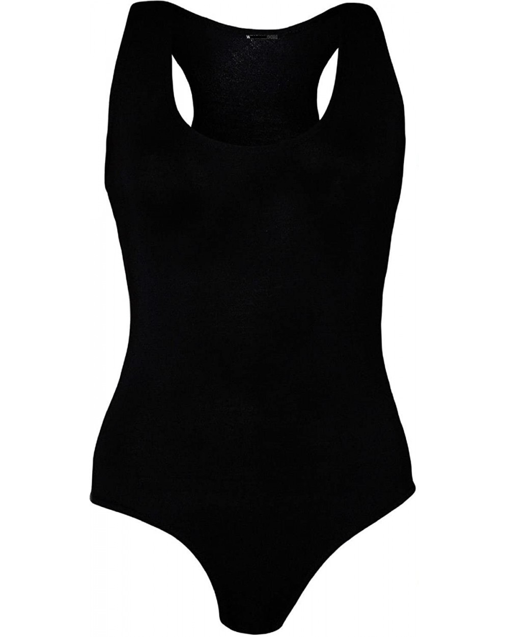 Womens Racer Back Muscle Bodysuit Ladies Sleeveless Stretchy Leotard Vest Top - Black - CG18CEQD0DY $14.37 Shapewear