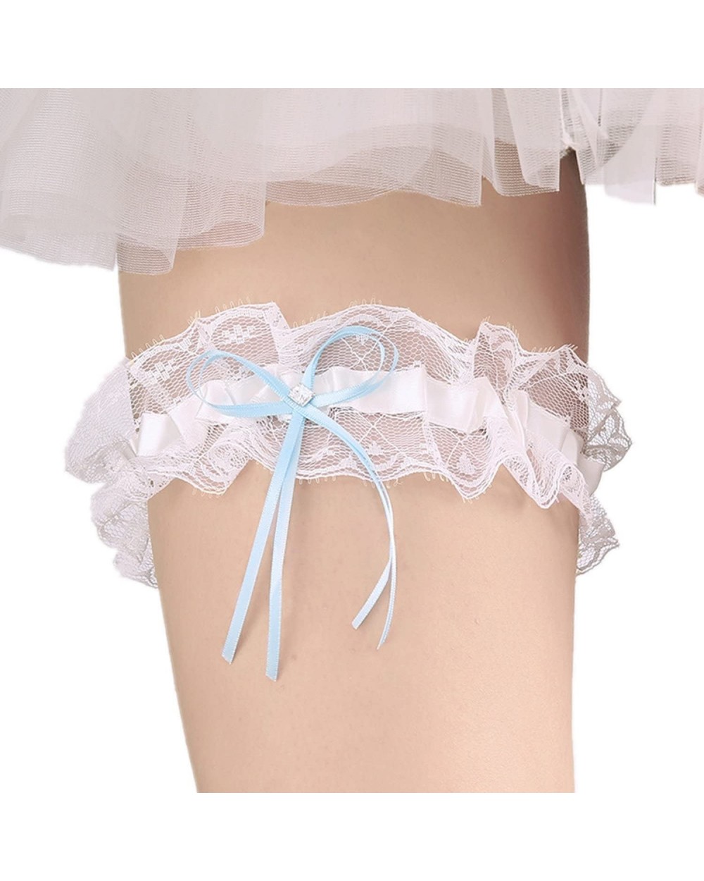 Bridal Garter Wedding satin garters with lace ruffle - Style 6 - CO182KMCRMS $14.81 Garters & Garter Belts