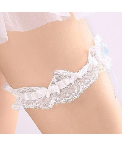 Bridal Garter Wedding satin garters with lace ruffle - Style 6 - CO182KMCRMS $14.81 Garters & Garter Belts