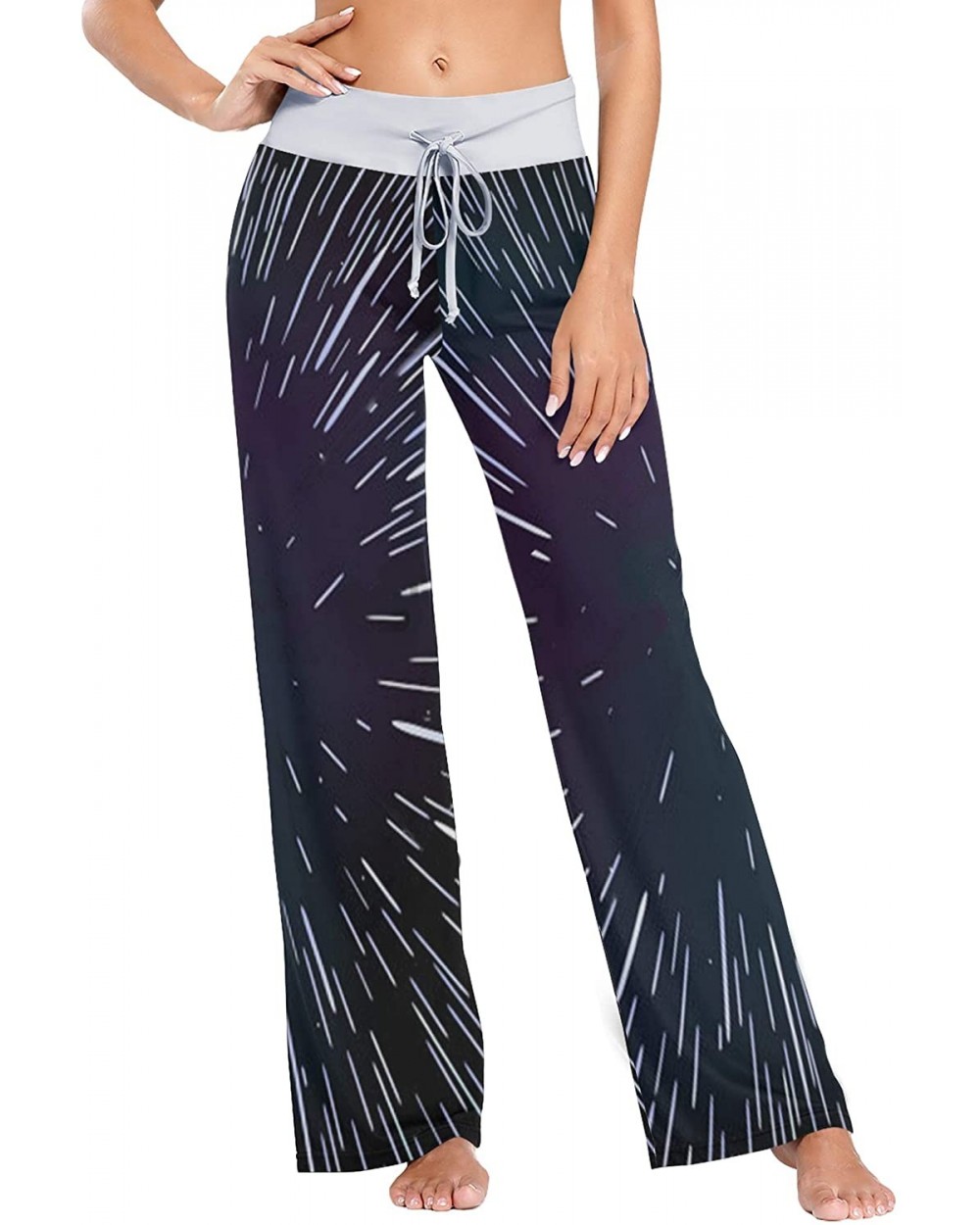 Speed Light Star Galaxy Black Women's Pajama Pants Comfy Drawstring Lounge Pants Sleepwear - CV19CYY5G6R $52.77 Bottoms