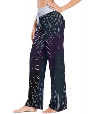 Speed Light Star Galaxy Black Women's Pajama Pants Comfy Drawstring Lounge Pants Sleepwear - CV19CYY5G6R $52.77 Bottoms