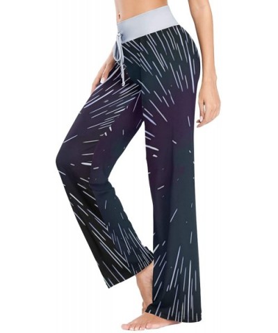 Speed Light Star Galaxy Black Women's Pajama Pants Comfy Drawstring Lounge Pants Sleepwear - CV19CYY5G6R $52.77 Bottoms