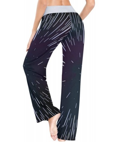 Speed Light Star Galaxy Black Women's Pajama Pants Comfy Drawstring Lounge Pants Sleepwear - CV19CYY5G6R $52.77 Bottoms