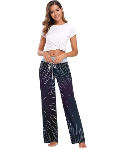 Speed Light Star Galaxy Black Women's Pajama Pants Comfy Drawstring Lounge Pants Sleepwear - CV19CYY5G6R $52.77 Bottoms