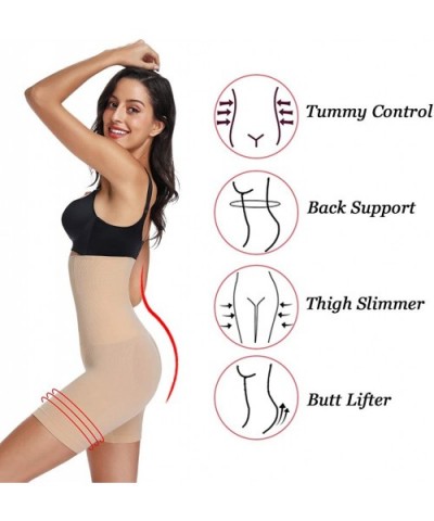 Thigh Slimmer Butt Lifter Shapewear Tummy Control for Women High Waist Body Shaper Shorts - Beige - C118RKY9ZU6 $19.75 Shapewear