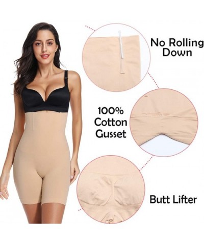 Thigh Slimmer Butt Lifter Shapewear Tummy Control for Women High Waist Body Shaper Shorts - Beige - C118RKY9ZU6 $19.75 Shapewear