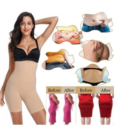 Thigh Slimmer Butt Lifter Shapewear Tummy Control for Women High Waist Body Shaper Shorts - Beige - C118RKY9ZU6 $19.75 Shapewear