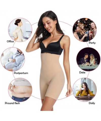 Thigh Slimmer Butt Lifter Shapewear Tummy Control for Women High Waist Body Shaper Shorts - Beige - C118RKY9ZU6 $19.75 Shapewear