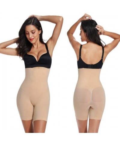 Thigh Slimmer Butt Lifter Shapewear Tummy Control for Women High Waist Body Shaper Shorts - Beige - C118RKY9ZU6 $19.75 Shapewear