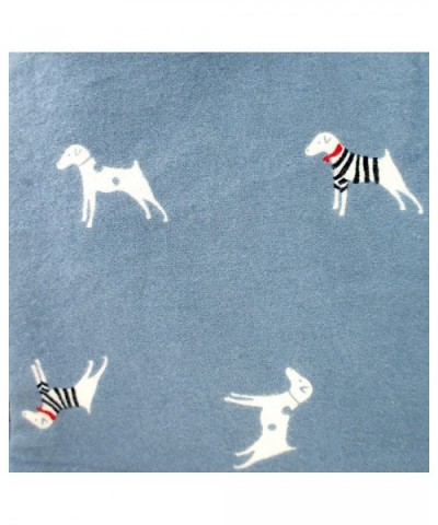 Men's Animal Wolf Penguin Polar Bear Print Soft Flannel Pajama Bottoms - Light Blue Jack Russell - CN19549DAI6 $40.15 Sleep B...