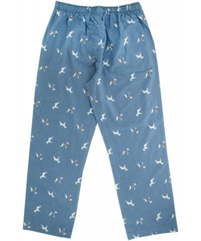 Men's Animal Wolf Penguin Polar Bear Print Soft Flannel Pajama Bottoms - Light Blue Jack Russell - CN19549DAI6 $40.15 Sleep B...