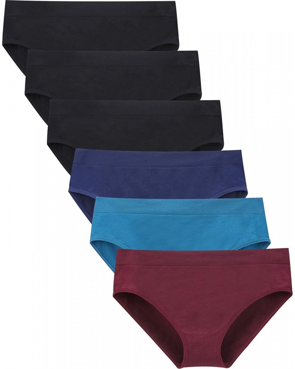 Womens Bikini Panties Seamless Underwear- Soft Stretch Cheekini Hipster Briefs 6 Pack - Assorted - CU18L6OLMW2 $28.46 Panties