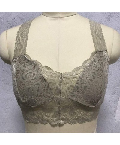 New Women Plus Size Vest Crop Wire Free Bra Lingerie Sexy V-Neck Underwear S-3XL - Gray - C318X77DCTH $16.51 Slips