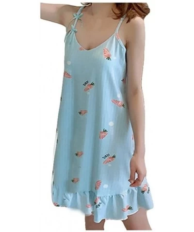 Women Home Suspender Sexy Lady Dress Nightdress Sleeveless Lovely Pajamas - G - CV198H7KHHL $25.77 Baby Dolls & Chemises