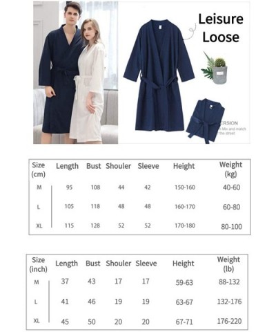 Men's Women's Lightweight Waffle Full-Length Robe - Women/White - CJ199C0KEKW $40.35 Robes