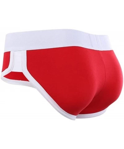 Mens Padded Briefs Removable Pad of Butt Lifter and Enlarge Package Pouch - Red - CO18DXSTR5U $23.12 Briefs