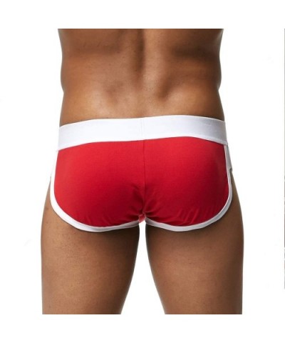 Mens Padded Briefs Removable Pad of Butt Lifter and Enlarge Package Pouch - Red - CO18DXSTR5U $23.12 Briefs