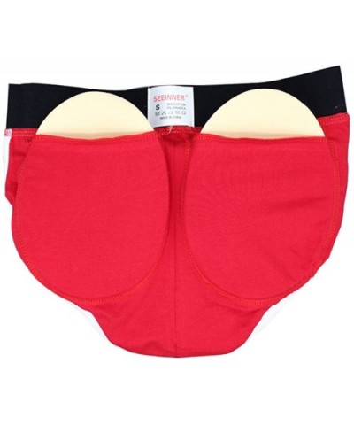 Mens Padded Briefs Removable Pad of Butt Lifter and Enlarge Package Pouch - Red - CO18DXSTR5U $23.12 Briefs