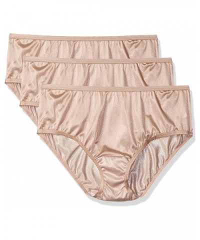 Women's Plus-Size Panties-Nylon Hipster (3 Pack) - Nude - CX12EB7W74V $49.45 Panties