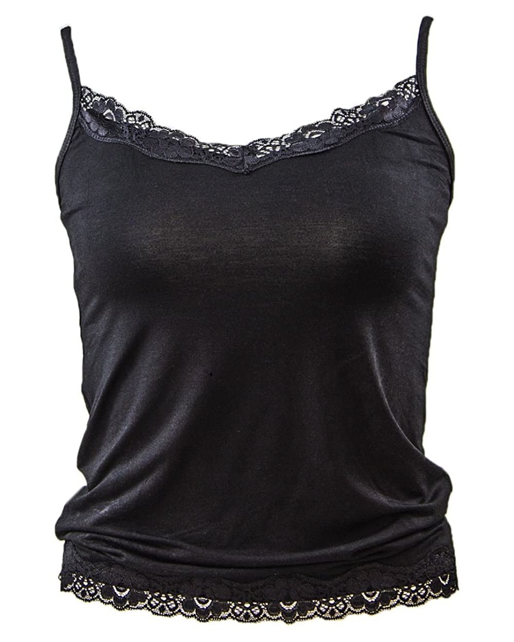 Women's Casual Lace Trim Camisole - Black - C012DJ43J0D $12.69 Camisoles & Tanks