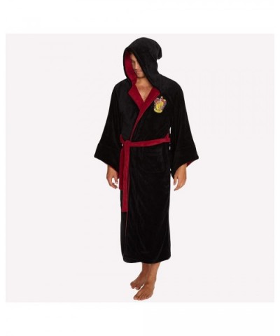 ALL HOUSES Adult Fleece Hooded Bathrobe (One Size) - Gryffindor - C511A93M79B $76.75 Robes