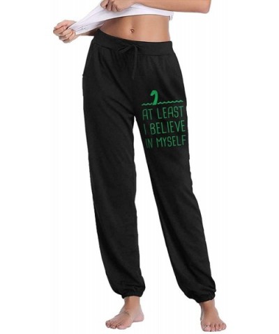 at Least I Believe in Myself Loch Ness Monster Womens Drawstring Waist Yoga Legging Active Pant with Pocket - CG18ZA8Z5DZ $68...