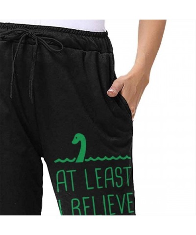 at Least I Believe in Myself Loch Ness Monster Womens Drawstring Waist Yoga Legging Active Pant with Pocket - CG18ZA8Z5DZ $68...