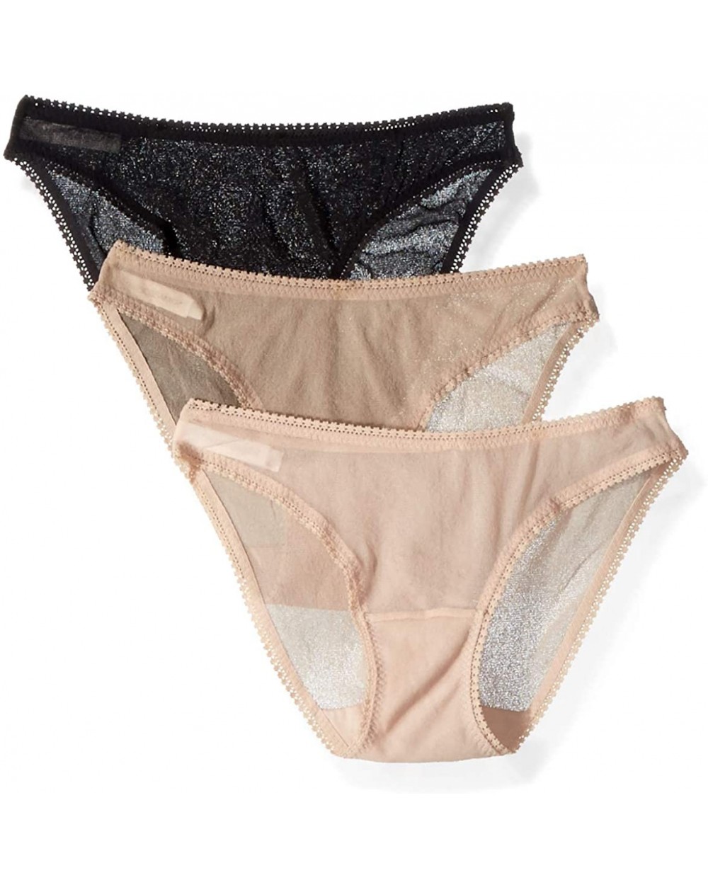 Women's Mesh Low-Rise Bikini Panty - Champagne Multi (3 Pack) - CI188TLQI7Q $71.46 Panties