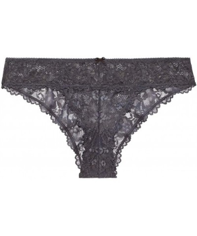 Women's Floral Lace Cheeky - Blackened Grey Pearl - C018UZXHM6Z $28.99 Panties
