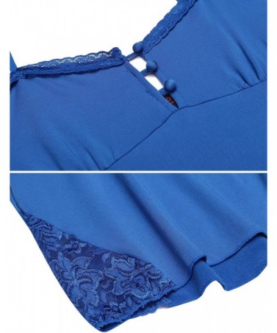 Women Sleepwear 2 Piece Cami Shorts Pajamas Sets Sexy Lingerie Nightwear - Royal Blue - CE187CCYM85 $23.86 Sets