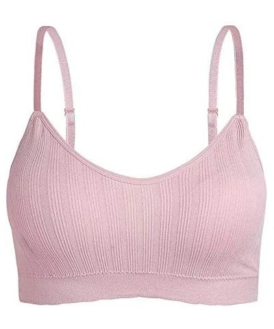 Mini Camisole Bra Wireless Sports Daily Sleep Tank Top with Adjustable Straps for Women 2/3Pack - Black/Pink - CS19DLLE83D $3...