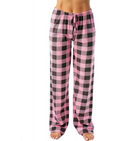 Women Buffalo Plaid Pajama Pants Sleepwear - Pink Charcoal Buffalo Plaid - CZ18DG8K6HQ $23.67 Bottoms