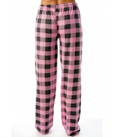 Women Buffalo Plaid Pajama Pants Sleepwear - Pink Charcoal Buffalo Plaid - CZ18DG8K6HQ $23.67 Bottoms