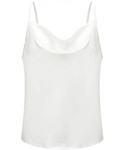 2020 Women's Tanks Camis V Neck Tank Tops Casual Loose Sleeveless Blouse Shirts - White - C2195R6IM2Z $13.39 Bras