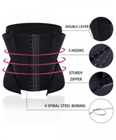 Waist Trainer Corset for Tummy Fat Burning weightloss Double Control Body Shapewear with Zipper & Hook - Black - CX1989ZLRT4 ...