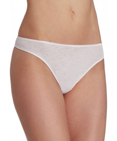 Women's Organic Cotton Basic Thong Panty - White - C011BCECGW5 $36.34 Panties