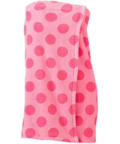 Juniors/Womens' Plush Shower Wrap (Pink Dot- XL) - Pink Dot - C711HT0SS41 $49.60 Robes