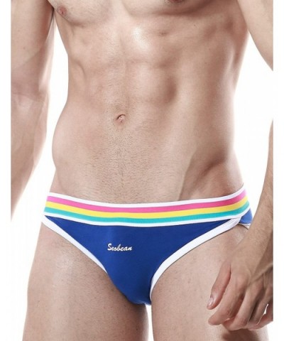 Mens Underwear Low Rise Sexy Boxer Brief Bikini - 2796 Blue - CM12G1COCCJ $27.27 Bikinis