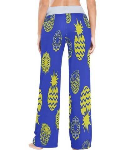 Pineapple Blue Womens Pajama Pants Loose Long Lounge Sleepwear Yoga Gym Trousers - C019DWHZMRL $43.66 Bottoms