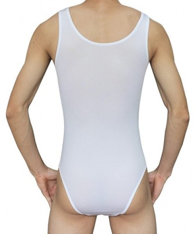 Men's One Piece Shirt Leotard Sheath Closed Bodysuit Leotard Top Underwear - White - CU18CQRUX7G $56.14 Undershirts