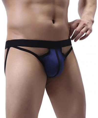 Mens Underwear QUNANEN Open Back Mens Underpants Low Rise Briefs G-String Thong Underwear Breathable Panties - Dark Blue - CI...