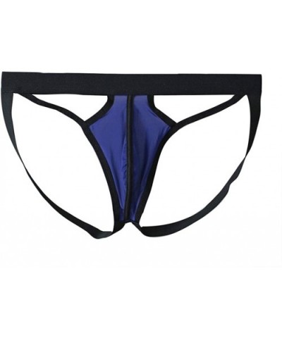 Mens Underwear QUNANEN Open Back Mens Underpants Low Rise Briefs G-String Thong Underwear Breathable Panties - Dark Blue - CI...