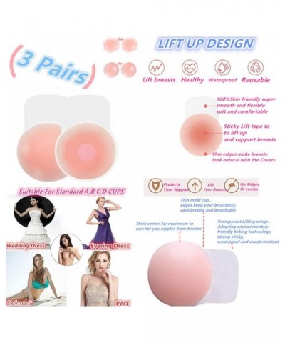 Lift Nipple Cover Pasties Adhesive Silicone Reusable Breast for Women - CX18IWOEOZL $29.45 Accessories