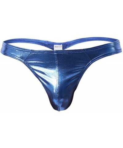 Mens 3 Pack Gilding Stretch Thong T-Back Sexy Underwear - Blue - CQ194OT56YY $24.86 G-Strings & Thongs