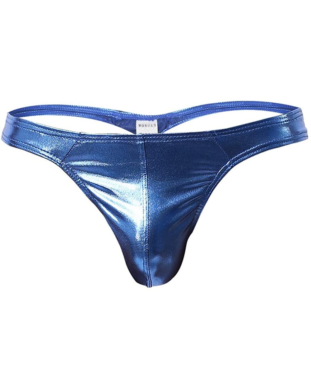 Mens 3 Pack Gilding Stretch Thong T-Back Sexy Underwear - Blue - CQ194OT56YY $24.86 G-Strings & Thongs